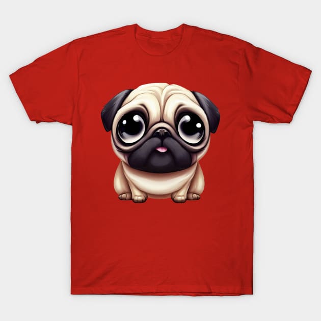 Vibrant Pug Illustration T-Shirt by Art By Mojo